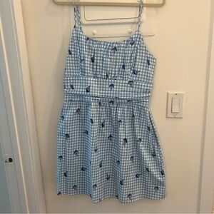 HVN Blue Gingham Ice Cream Cotton Sundress